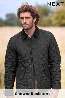 Black Shower Resistant Diamond Quilted Jacket (T50915) | 96 €