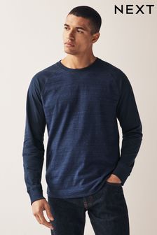 Niebieski - Koszulka z długim raglanowym rękawem (T50991) | 55 zł
