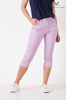 Crew Clothing Company Purple Cotton Regular Casual Crop Trousers (T51071) | €34