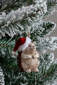 Natural Hedgehog Christmas Bauble (T51087) | kr49