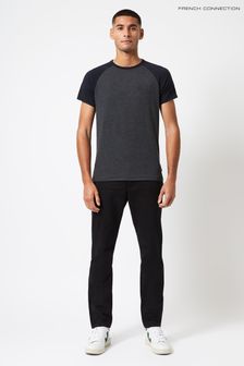 French Connection Charcoal/Navy Raglan T-Shirt (T51282) | $34
