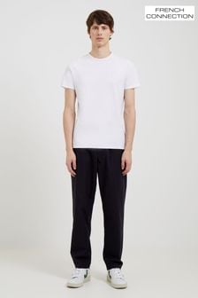 French Connection Black Peached Cotton Straight Leg Trouser (T51292) | SGD 77