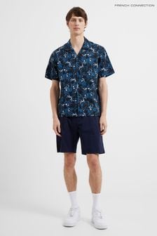 French Connection Blue Maenporth Cotton Shirt