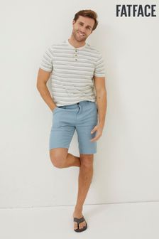 FatFace Blue Linen Flat Front Shorts (T51391) | €32