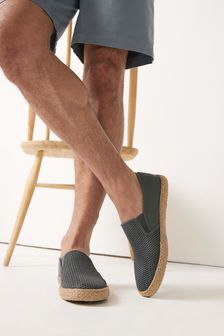 אפור - ​​​​​​​נעלי יוטה מרושתת לנעילה קלה (T51398) | ‏99 ₪