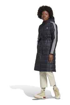 Negru - Jachetă adidas Originals Premium lungă slim cu glugă (T51628) | 597 LEI