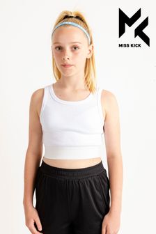 Белый - Черный топ со спинкой-борцовкой для девочек Miss Kick Annie (T51663) | €19