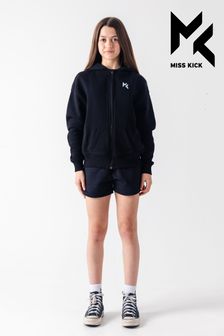 Miss Kick Girls Elevated Zip Through Black Hoodie
