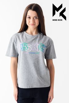 تيشرت رمادي بشعار للبنات Jess من Miss Kick (T51667) | 74 ر.ق