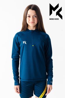 Miss Kick Girls Teal Blue Quarter Zip Training Top (T51673) | SGD 54