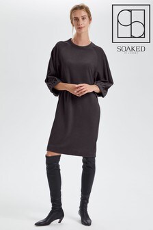 Soaked in Luxury Black Velvetina 3/4 Sleeve Dress (T51921) | $124