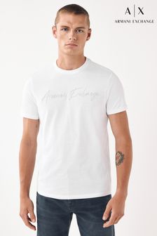 Armani Exchange Script Logo White T-Shirt (T51944) | 74 €