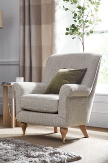 Chunky Weave Dove Grey Ashford Highback Accent Chair (T51972) | €580