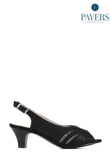 Pavers Black Slingback Evening Heels (T52156) | 58 €