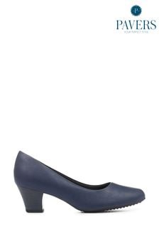 Pavers Navy Blue Pavers Heeled Court Shoes (T52158) | €50