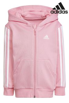 adidas Pink Essentials 3-Stripes Zip Hooded Jacket (T52310) | €35