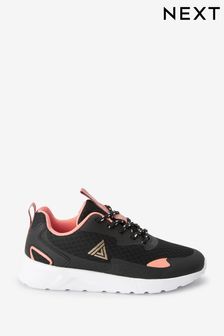 Black/Coral Standard Fit (F) Lace-Up Trainers (T52381) | kr380 - kr486