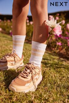 Tan Brown/Pink Chunky Trainers (T52383) | ₪ 106 - ₪ 129