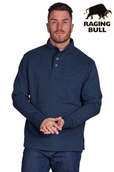 Raging Bull Blue Signature Button Up Sweatshirt (T52385) | ₪ 303 - ₪ 349