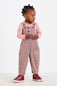 Pink Check Character Playsuit With Long Sleeved T-Shirt (3mths-7yrs) (T52695) | €12.50 - €14.50