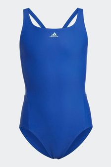 adidas Blue Colourblock 3-Stripes Swimsuit (T52725) | AED104