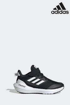 adidas Black EQ21 Run 2.0 Bounce Sport Kids Running Elastic Lace with Top Strap Trainers (T52876) | CHF 66