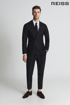 Reiss Charcoal Fenchurch Pinstripe Wool Flannel Trousers (T53167) | $260