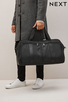 Black Nylon Holdall Luggage Bag (T53212) | $95