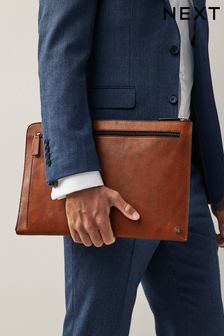 Brązowy - Leather Laptop Case (T53214) | 145 zł