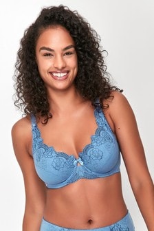 Anya Madsen Laura Blue Floral Underwire Non Padded Bra (T53284) | €5