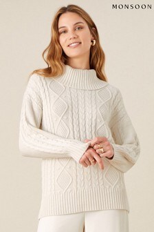 Monsoon Natural Ida Cable Cowl Neck Jumper (T53372) | 81 €
