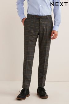 Grey/Blue Trimmed Prince of Wales Check Suit: Trousers (T53470) | €27