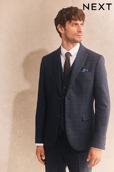 Navy Trimmed Check Suit (T53471) | €118
