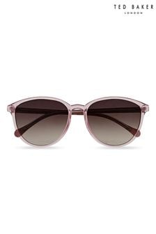 Розовый - Круглые солнцезащитные очки в стиле ретро с цветочным принтом Ted Baker (T53612) | €99