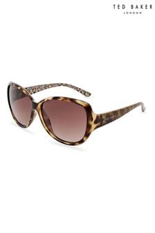 Ted Baker Brown Womens Oversized Fashion Sunglasses with Exclusive Floral Print on Temples (T53613) | €86