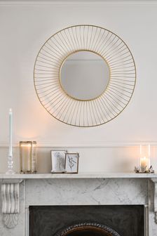 Gold Statement Wire Wall Mirror (T53614) | AED314