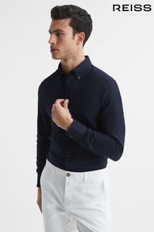 Reiss Navy Greenwich Slim Fit Cotton Oxford Shirt (T53709) | 597 SAR