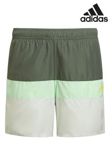 adidas Green Junior Colorblock Swim Shorts (T53724) | $41