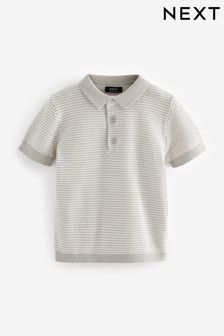 Grey Short Sleeved Multi Tone Polo Shirt (3mths-7yrs) (T53887) | KRW23,500 - KRW27,800