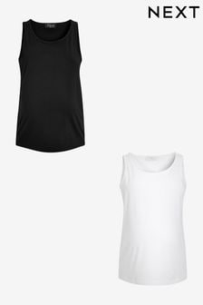 Black and White Maternity Essential Vests 2 Pack (T53966) | 6.50 BD