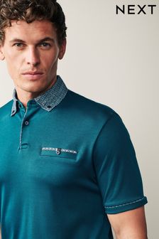 Teal Blue Smart Collar Polo Shirt (T54120) | ₪ 96