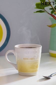 Yellow Good Vibes Glazed Mug (T54141) | $12