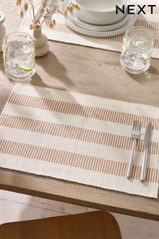 Natural Corded Ribbed Placemats Set of 2 (T54251) | 522 UAH