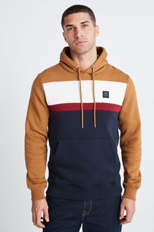 Marineblau/Hellbraun Blockfarben - Kapuzensweatshirt (T54341) | 48 €