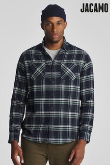 Jacamo Blue Long Sleeved Check Flannel Shirt (T54391) | $49