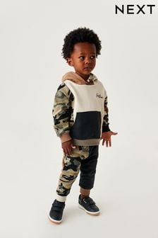 Tan Brown Camouflage Colourblock Jersey Tracksuit (3mths-7yrs) (T54638) | €27 - €32