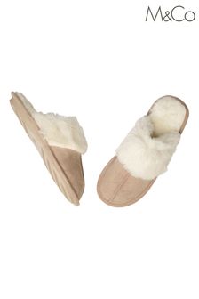 M&Co Brown Fluffy Mule Slippers (T54727) | 10 €