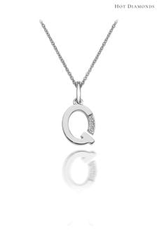 Q - Гарячі діаманти Срібне мікро початкове підвісне намисто (T54854) | 2 289 ₴