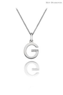 G - Colier cu pandantiv micro inițială Hot Diamonds argintiu (T54877) | 239 LEI