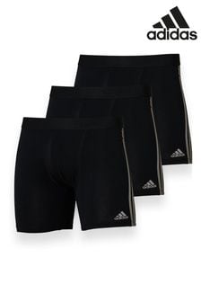 adidas Black Active Flex Cotton 3 Stripe Black Boxer Briefs 3 Pack (T54981) | 46 €